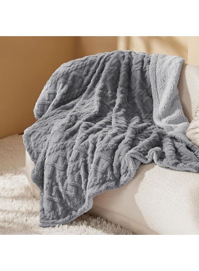 Moro Moro Moru Sherpa Fleece Blanket 3 - Warm and Soft Jacquard Blanket for Bed Sofa Twin Size 150x200cm - Image 1